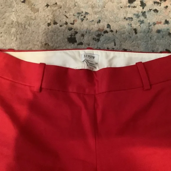 J Crew Winnie red scalloped capri pants, size 4 - Picture 4 of 7